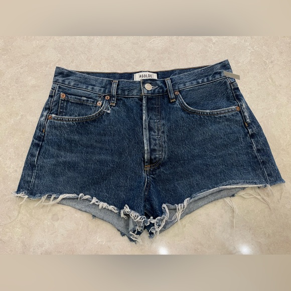 AGOLDE Parker Denim Shorts in Caution Size 27 - Picture 2 of 9